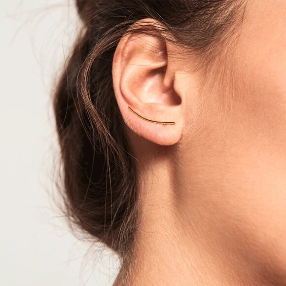 Sterling Silver 925 Ear Crawler Earrings - Picture 1 of 4